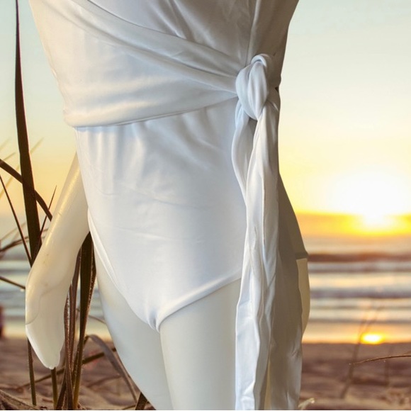 Wrap around white swimsuit. - Picture 2 of 3